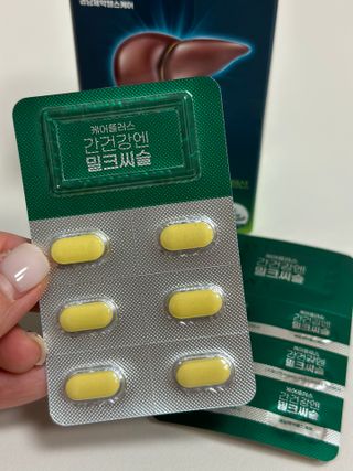 [경남제약헬스케어] 케어플러스 간건강엔 밀크씨슬 500mg 60정/2개월분/비타민B 5종+세레늄 — 5점을 준 리뷰어가 2024년 1월 올린 사용 사진