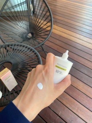 아이레시피 모이스트터치 스포츠 선밀크 50ml (SPF50+ PA+++) — 5점을 준 리뷰어가 2023년 6월 올린 사용 사진