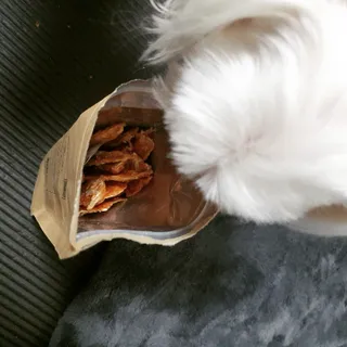 [보헤리] 국내산 강아지 육포간식 바삭 64 2종 — 5점을 준 리뷰어가 2022년 4월 올린 사용 사진
