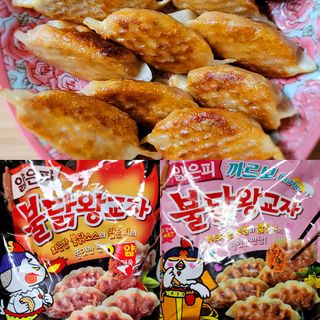 삼양냉동 [삼양] 얇은피불닭왕교자+얇은피까르보불닭왕교자 총4팩 — 5점을 준 리뷰어가 2021년 2월 올린 사용 사진