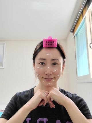 [AHC] 세이프온 에센스 선크림 올리브영 스페셜 증정 기획세트 — 4점을 준 리뷰어가 2022년 6월 올린 사용 사진