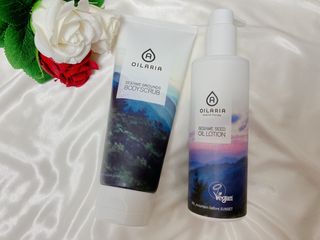 오일아리아 뉴트리 모이스처라이징 세사미 씨드 오일로션 & 데일리 디톡스 세사미 그라운즈 바디스크럽 — 5점을 준 리뷰어가 2023년 6월 올린 사용 사진