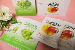 [복음자리] 바리스타 패키지 2종 랜덤발송 (딸기스무디 스틱+샤인머스캣에이드 or 망고스무디+자몽에이드) — 5점을 준 리뷰어가 2022년 7월 올린 사용 사진