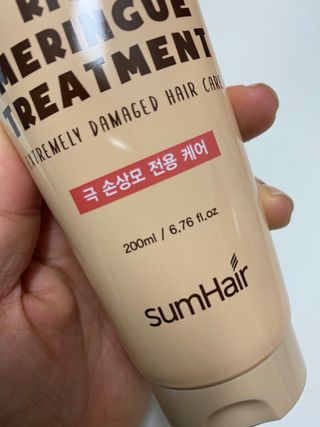 썸헤어 / SUMHAIR 썸헤어 프로틴 리치 머랭 트리트먼트 극손상모 전용 케어 — 5점을 준 리뷰어가 2021년 5월 올린 사용 사진