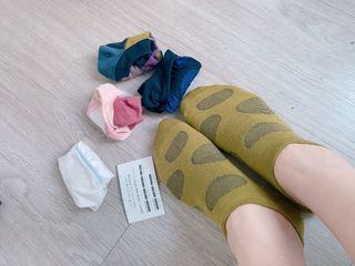 [사이즈가 있는 양말 필로이] 여자 스니커즈 발목 양말 5족 세트【 S, M, L, 】3가지 사이즈 — 5점을 준 리뷰어가 2022년 7월 올린 사용 사진