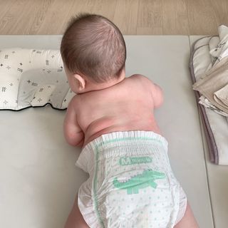 오브맘 밤 프리미엄 아기 기저귀 팬티형 밴드형 — 5점을 준 리뷰어가 2020년 12월 올린 사용 사진
