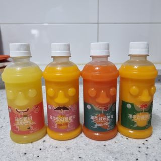 탐라원 제주의 맛, 몬딱주스 4종세트 - 한라봉몬딱주스, 천혜향몬딱주스, 청귤에이드, 당근몬딱주스 — 3.5점을 준 리뷰어가 2021년 8월 올린 사용 사진
