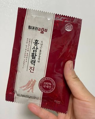 힘내라김홍삼 홍삼활력진 50ml x 5포 — 4점을 준 리뷰어가 2021년 4월 올린 사용 사진