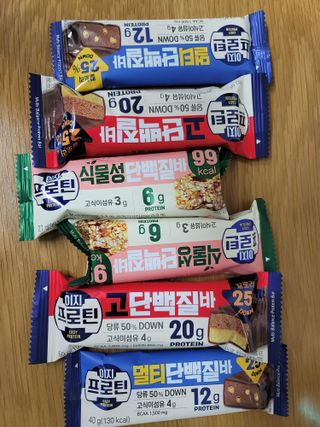 이지프로틴바 3종x각 2ea (고단백질바, 멀티단백질바, 식물성단백질바) — 5점을 준 리뷰어가 2024년 3월 올린 사용 사진