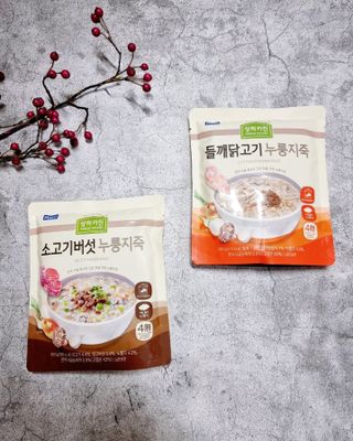 상하키친 소고기버섯 누룽지죽 / 들깨닭고기 누룽지죽 — 5점을 준 리뷰어가 2021년 10월 올린 사용 사진