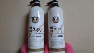 [과일나라] 대용량 밀크퐁당 바디로션+바디워시 2종 — 5점을 준 리뷰어가 2021년 10월 올린 사용 사진