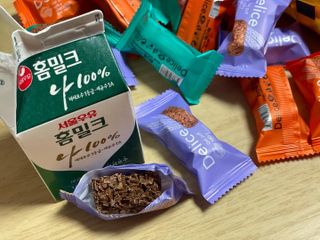 델리스 오트 밀키 초콜릿 바 — 5점을 준 리뷰어가 2022년 4월 올린 사용 사진