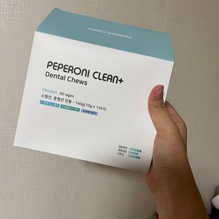 페페로니 2종 세트 클린플러스 덴탈껌 치킨+덕 — 5점을 준 리뷰어가 2021년 8월 올린 사용 사진