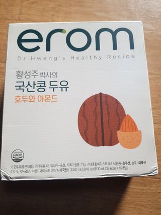 이롬 erom 황성주박사의 국산콩 두유 호두와 아몬드 — 5점을 준 리뷰어가 2020년 12월 올린 사용 사진