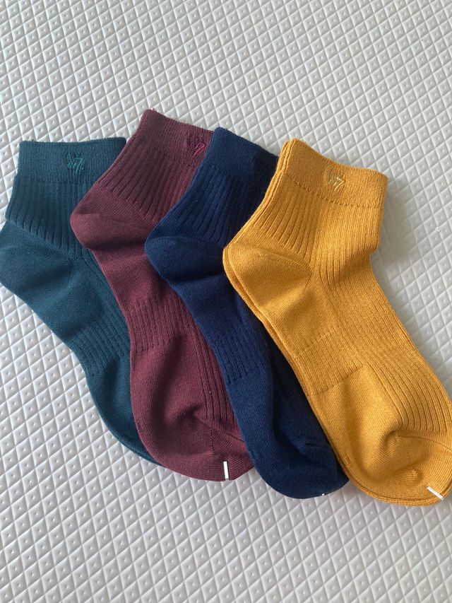 [사이즈가 있는 양말 필로이] 남/여 골지 발목 양말 4족 세트 남【S, M, L, XL】여【S, M, L】_컬러 랜덤 리뷰 사진