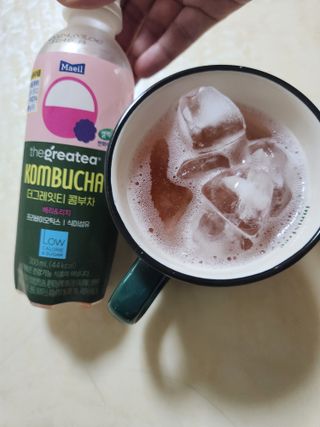 더그레잇티 콤부차 [매일유업] 더그레잇티 44kcal 콤부차 300ml *12개입 (오리지널 6개+베리리치 6개) — 5점을 준 리뷰어가 2023년 7월 올린 사용 사진