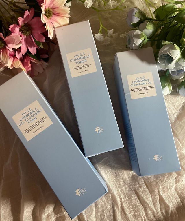 페브유 pH5.5 캐모마일 젤 클렌징 폼 + 클렌징 오일 + 토너 3종 세트 리뷰 사진