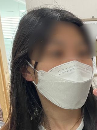 나무드 [50매입] 국내생산 KF94 크린웰 황사방역용 마스크 대형 — 5점을 준 리뷰어가 2022년 4월 올린 사용 사진