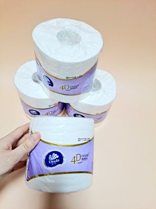 빈다 4Deluxe 4겹 엠보싱 롤 화장지 — 5점을 준 리뷰어가 2022년 3월 올린 사용 사진