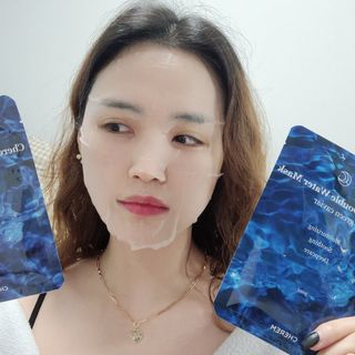 체르엠 그린 케비어 더블워터 마스크팩 5매입  2팩 — 5점을 준 리뷰어가 2021년 12월 올린 사용 사진