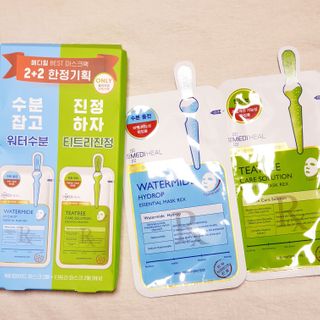메디힐 올리브영 1등 마스크팩 워터마이드팩 2매 + 티트리팩 2매 기획세트 — 5점을 준 리뷰어가 2021년 3월 올린 사용 사진