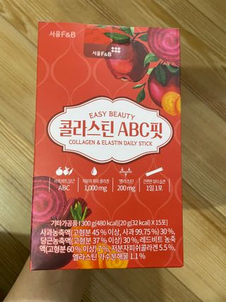 서울에프엔비 콜라스틴 3종 뷰티젤리스틱 45입 [ABC핏 15입 /  석류핏 15입 / 청스피루리나 15입] — 5점을 준 리뷰어가 2021년 9월 올린 사용 사진