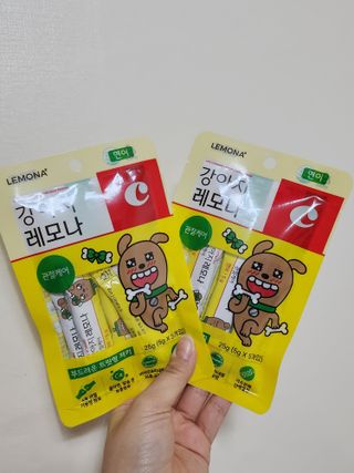 [레모나] 강아지 레모나 강아직 영양 간식 4종 택 1 — 5점을 준 리뷰어가 2024년 1월 올린 사용 사진