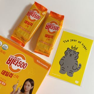 광동제약 [광동] 비타500데일리스틱 70포X2개 + 뚱랑이엽서 + 쇼핑백 증정 — 5점을 준 리뷰어가 2022년 1월 올린 사용 사진