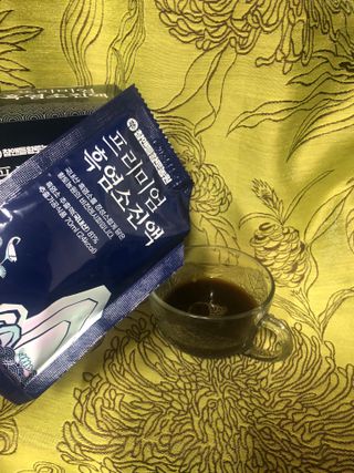 참앤들황토농원 국내산 흑염소를 정성스럽게 담은, 프리미엄 흑염소 진액 70ml x 30포 1박스 — 4.5점을 준 리뷰어가 2023년 1월 올린 사용 사진