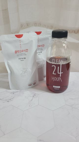 클린24시간 1BOX(5포) + 전용보틀(500ml) — 5점을 준 리뷰어가 2022년 10월 올린 사용 사진