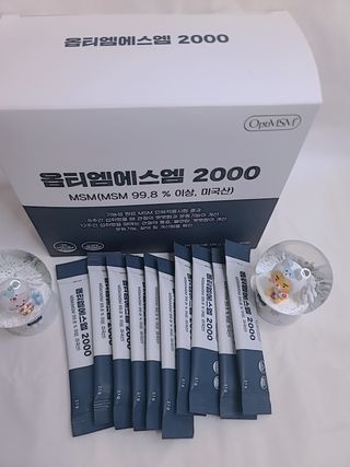 바른비타민 옵티엠에스엠2000 1박스 60포 관절 연골 복합건강기능식품 — 3점을 준 리뷰어가 2021년 6월 올린 사용 사진