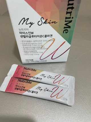 뉴트리미 마이스킨W 센텔라글루타치온C콜라겐 28포 — 4점을 준 리뷰어가 2023년 5월 올린 사용 사진