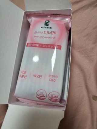 [모마네] 이너뷰티 히알루론산 비오틴 코큐텐 저분자피쉬콜라겐 - 3 g 30포 ★석류맛 — 5점을 준 리뷰어가 2021년 12월 올린 사용 사진