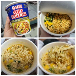 NISSIN 닛신 컵누들  4종 - 씨푸드오리지날, 씨푸드 스파이시, 씨푸드 커리, 씨푸드 XO소스 — 5점을 준 리뷰어가 2022년 4월 올린 사용 사진