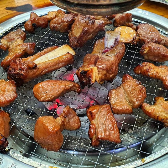 [산성골] 돼지갈비 2인 + 냉면 세트 리뷰 사진