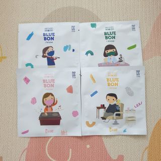 [블루 본 아이노우] 유아용 컬러마스크 40 PCS SET 2중 택 1 — 4점을 준 리뷰어가 2021년 5월 올린 사용 사진