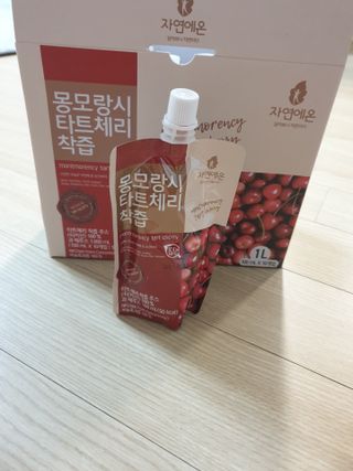 자연에온 몽모랑시 타트체리 3종 세트 구성 - 저분자콜라겐젤리, NFC 착즙주스 — 5점을 준 리뷰어가 2021년 7월 올린 사용 사진