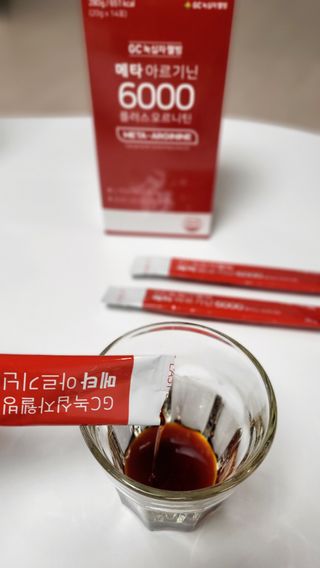 메타아르기닌 GC녹십자웰빙 메타 아르기닌 6000 플러스 오르니틴 — 5점을 준 리뷰어가 2022년 6월 올린 사용 사진