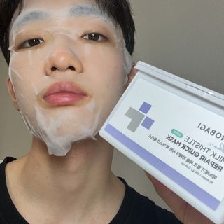 바노바기 코스메틱 바노바기 밀크씨슬 리페어 시카 폼 클렌저 플러스 120ml + 퀵 마스크 플러스 30매 — 4.5점을 준 리뷰어가 2023년 9월 올린 사용 사진