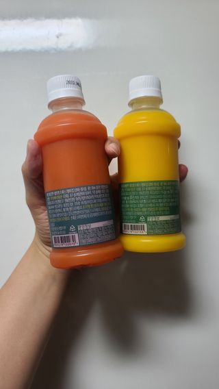 탐라원 제주의 맛, 몬딱주스 4종세트 - 한라봉몬딱주스, 천혜향몬딱주스, 청귤에이드, 당근몬딱주스 — 5점을 준 리뷰어가 2021년 7월 올린 사용 사진