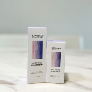 바노바기 코스메틱 바노바기 밀크 씨슬 리페어 세럼 30ml & 크림 50ml — 5점을 준 리뷰어가 2024년 6월 올린 사용 사진