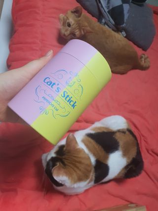 페페로니 맛있는 스틱 - 무항생제 닭고기 15개 + 원양선 참치 15개 — 4점을 준 리뷰어가 2021년 8월 올린 사용 사진
