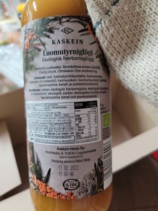 H365 [Kaskein Luomutyrniglögi] 핀란드 전통 무알콜 멀드와인 시벅톤 글로기 — 5점을 준 리뷰어가 2021년 4월 올린 사용 사진