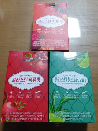 서울에프엔비 콜라스틴 3종 뷰티젤리스틱 45입 [ABC핏 15입 /  석류핏 15입 / 청스피루리나 15입] — 5점을 준 리뷰어가 2021년 9월 올린 사용 사진