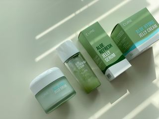 김정문알로에 큐어 큐어 알로에 리프레쉬 젤리 세럼, 큐어 알로에 하이드로 젤리 크림 — 5점을 준 리뷰어가 2021년 3월 올린 사용 사진