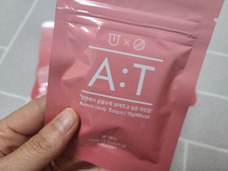 입 냄새 완화에 도움을 주는 에티켓 캔디 복숭아맛 앳캔디 — 5점을 준 리뷰어가 2021년 1월 올린 사용 사진