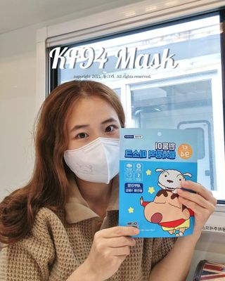 [숨그림] 2D 새부리형, 짱구, 무직타이거, 빨강머리앤 우리아이 그리고 내가 쓰는 믿을수있는 케릭터 마스크 — 5점을 준 리뷰어가 2021년 10월 올린 사용 사진