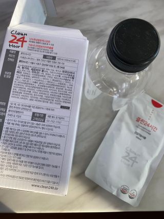 클린24시간 1BOX(5포) + 전용보틀(500ml) — 4.5점을 준 리뷰어가 2022년 10월 올린 사용 사진