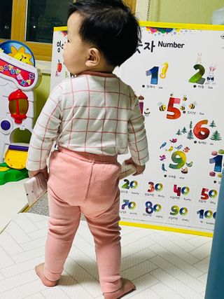유비맘 궁디팡팡 내의/내복 상하세트 — 5점을 준 리뷰어가 2021년 3월 올린 사용 사진
