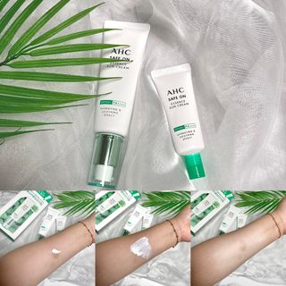 [AHC] 세이프온 에센스 선크림 올리브영 스페셜 증정 기획세트 — 5점을 준 리뷰어가 2022년 6월 올린 사용 사진